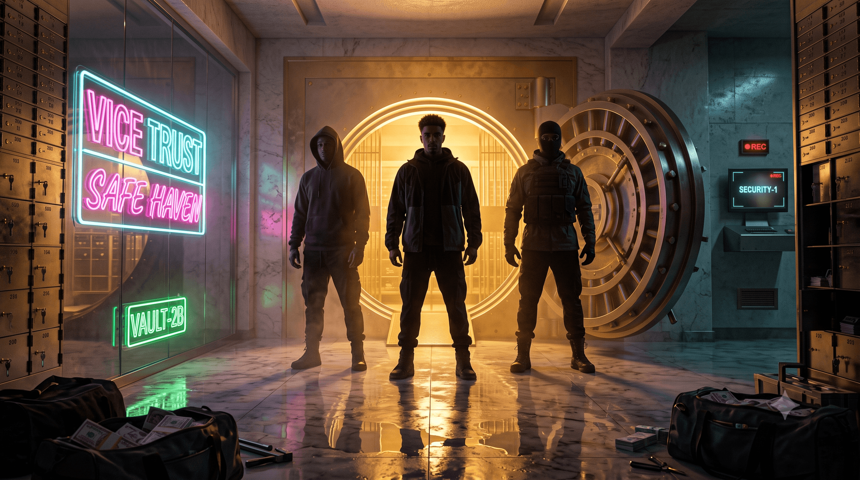 GTA VI Heist Crew in bank vault